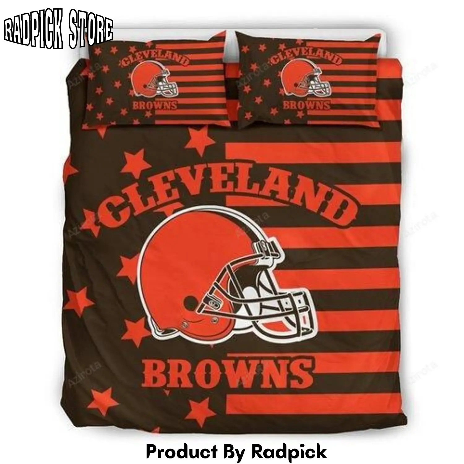 Radpick star mashup column cleveland browns 3d customize bedding setduvet cover bedroom set rp3272018